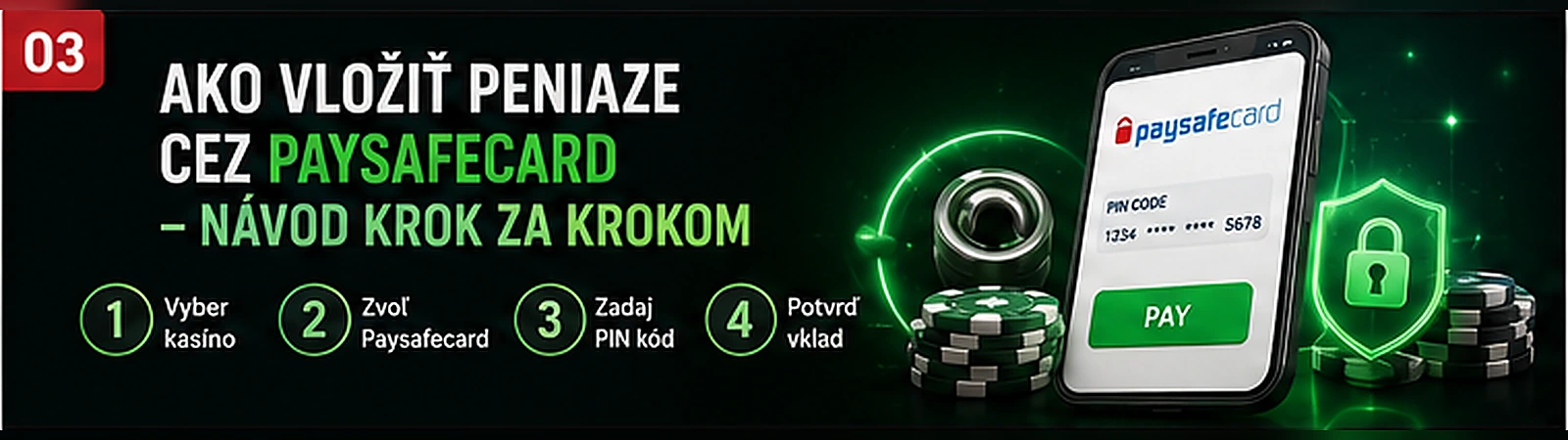Vklad cez Paysafecard krok za krokom v pokladni kasína